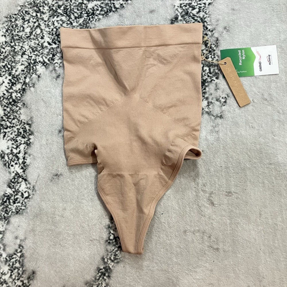 Shapellx NWT Seamless High Waist Thong‎ Shapewear Nude M/L Tummy Control